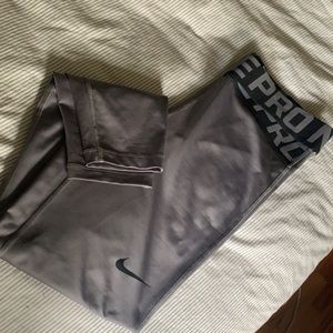 Grey & Black Nike Pro Leggings
